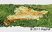 Physical Panoramic Map of Fangxian, satellite outside