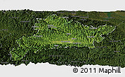 Satellite Panoramic Map of Fangxian, darken