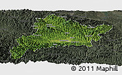 Satellite Panoramic Map of Fangxian, darken, semi-desaturated