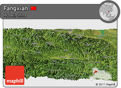 Satellite Panoramic Map of Fangxian