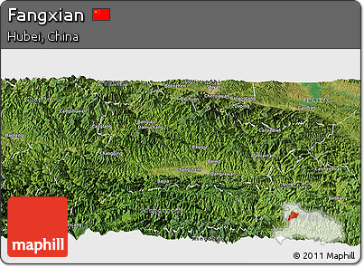 Satellite Panoramic Map of Fangxian