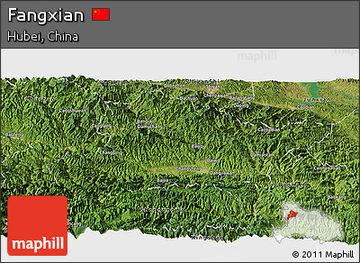 Satellite Panoramic Map of Fangxian