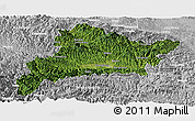 Satellite Panoramic Map of Fangxian, lighten, desaturated