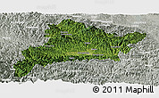 Satellite Panoramic Map of Fangxian, lighten, semi-desaturated