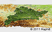 Satellite Panoramic Map of Fangxian, physical outside