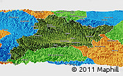 Satellite Panoramic Map of Fangxian, political outside