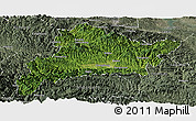 Satellite Panoramic Map of Fangxian, semi-desaturated
