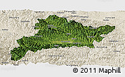 Satellite Panoramic Map of Fangxian, shaded relief outside