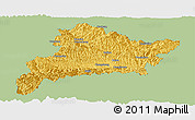 Savanna Style Panoramic Map of Fangxian, single color outside