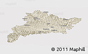 Shaded Relief Panoramic Map of Fangxian, cropped outside