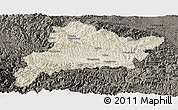 Shaded Relief Panoramic Map of Fangxian, darken