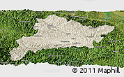 Shaded Relief Panoramic Map of Fangxian, satellite outside