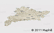 Shaded Relief Panoramic Map of Fangxian, single color outside