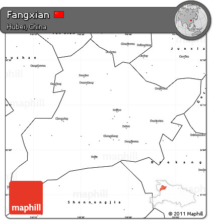 Blank Simple Map of Fangxian