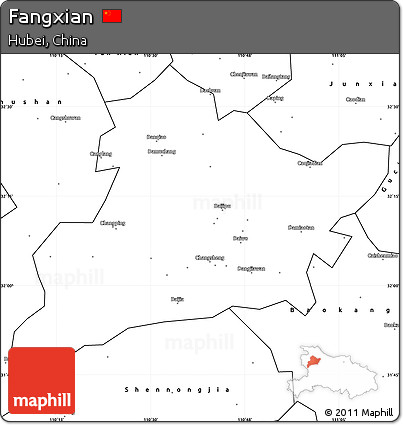 Blank Simple Map of Fangxian