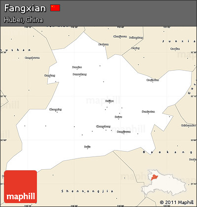 Classic Style Simple Map of Fangxian