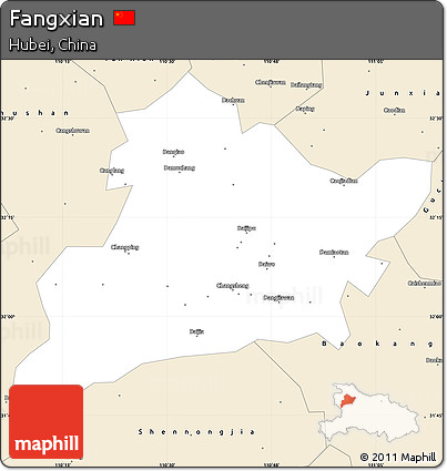 Classic Style Simple Map of Fangxian