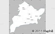 Gray Simple Map of Fangxian, single color outside