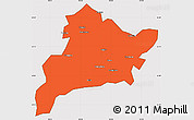 Political Simple Map of Fangxian, cropped outside