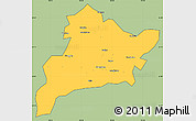 Savanna Style Simple Map of Fangxian, cropped outside