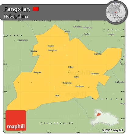 Savanna Style Simple Map of Fangxian