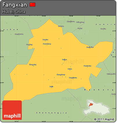 Savanna Style Simple Map of Fangxian