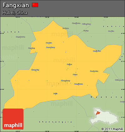 Savanna Style Simple Map of Fangxian