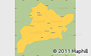 Savanna Style Simple Map of Fangxian, single color outside