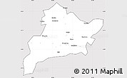 Silver Style Simple Map of Fangxian, cropped outside