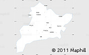 Silver Style Simple Map of Fangxian, single color outside