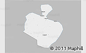 Gray 3D Map of Gong An, single color outside
