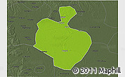 Physical 3D Map of Gong An, darken, semi-desaturated