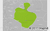 Physical 3D Map of Gong An, lighten, desaturated