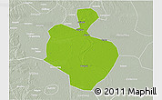 Physical 3D Map of Gong An, lighten, semi-desaturated