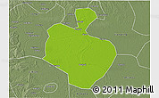 Physical 3D Map of Gong An, semi-desaturated
