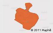 Political 3D Map of Gong An, cropped outside