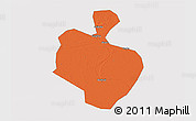 Political 3D Map of Gong An, single color outside