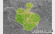 Satellite 3D Map of Gong An, desaturated