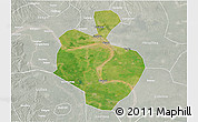 Satellite 3D Map of Gong An, lighten, semi-desaturated