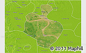 Satellite 3D Map of Gong An, physical outside