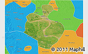 Satellite 3D Map of Gong An, political outside