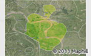 Satellite 3D Map of Gong An, semi-desaturated