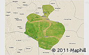 Satellite 3D Map of Gong An, shaded relief outside