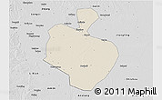 Shaded Relief 3D Map of Gong An, desaturated