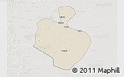 Shaded Relief 3D Map of Gong An, lighten, semi-desaturated