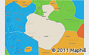 Shaded Relief 3D Map of Gong An, political outside