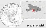 Blank Location Map of Gong An, highlighted country, highlighted parent region
