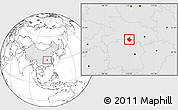 Blank Location Map of Gong An, highlighted country