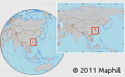 Gray Location Map of Gong An, within the entire country