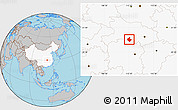 Gray Location Map of Gong An, highlighted country
